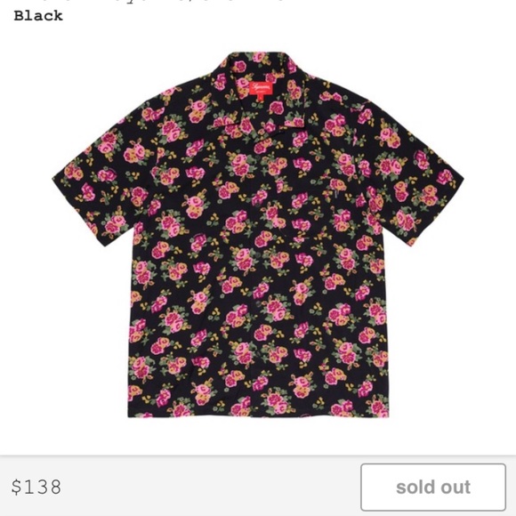 Supreme Other - Supreme Floral Rayon Shirt Medium Black